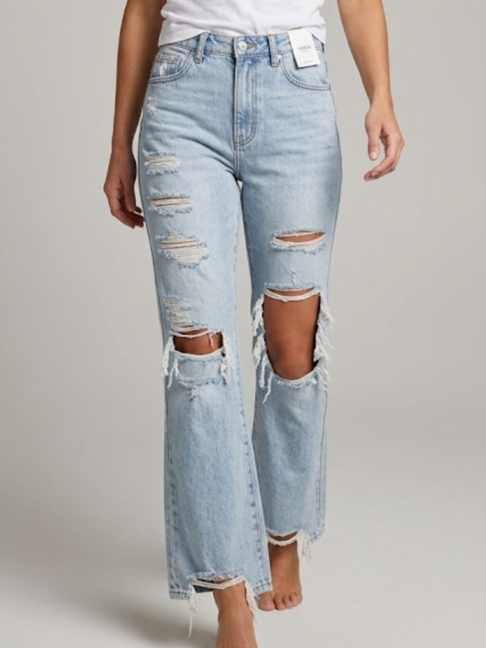 Hidden Happi Jeans Destructed Frayed Hem Flare